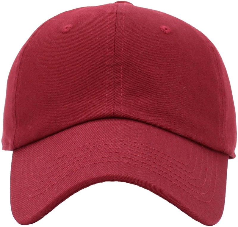 KBETHOS Classic Cotton Dad Hat, Burgundy, Adjustable - Image 2